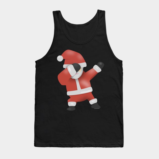 Dabbing Shirt Funny Dabbing Santa Christmas Shirt Tank Top by Xizin Gao